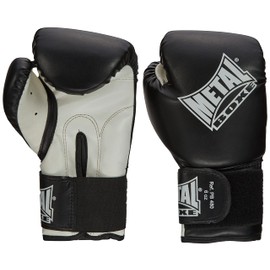 Metal Boxe Unisex – Erwachsene Boxhandschuhe Guantoni da Boxe, Schwarz (Noir), 6 oz