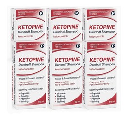 Ketopine 2% Ketoconazole Anti-Dandruff Shampoo 6 x 60ml (6 PACK)