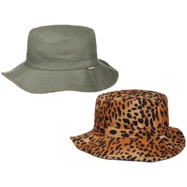 BRIXTON Unisex Petra Packable Bucket Hat Fishing Hat, Military Olive/Leopard, M/L, Military Olive/Leopard, M - L