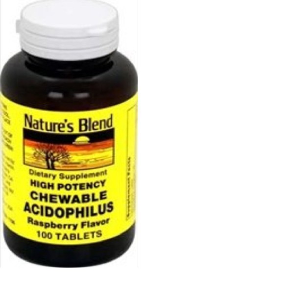 Nature's Blend Chewable Acidophilus, Raspberry Tablets, 100 CT (PACK OF