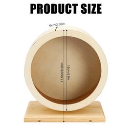 Wooden Hamster Wheel, Diameter 15 cm, Hamster Wheel Made of Wood with Closed Cork Tread, Small Animal Accessories, Motion Wheel, Quiet Wheel, Cork Wheel for Small Pets