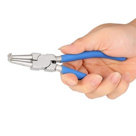 Professional Circlip Pliers Set, 4-Piece Snap Ring Pliers 7" Circlip Pliers Seegering Pliers Set with Dip Coated Handles and Internal Reset Spring