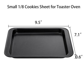 Jucoan 4 Pack Small Baking Sheet Cookie Sheet For Toster Oven 9.5 X 7.1 Inch Mini Cooki