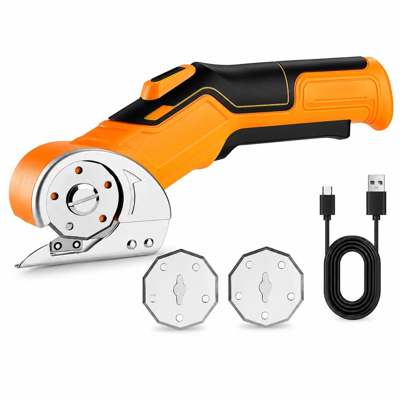 Rechargeable Electric Scissors for DIY Cutting – 3.7V Cordless Rotary