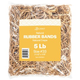 BILINNY Rubber Bands Size 33-5 lb. (3000 Pack) Bulk Pack Made in USA - Tan Color - 3.5 X 1/8 inches RubberBands