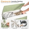 WOWLIVE Double Laundry Hamper with Lid, Handwoven Rolling Laundry Basket