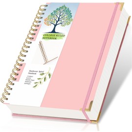 Hardcover Spiral Notebook 8.5x11" – Large Ruled Spiral Journal Notebooks with Deviders| 300 Pages of College Ruled Paper | Perfect for Note Taking & Notebooks for Work Student,PINK