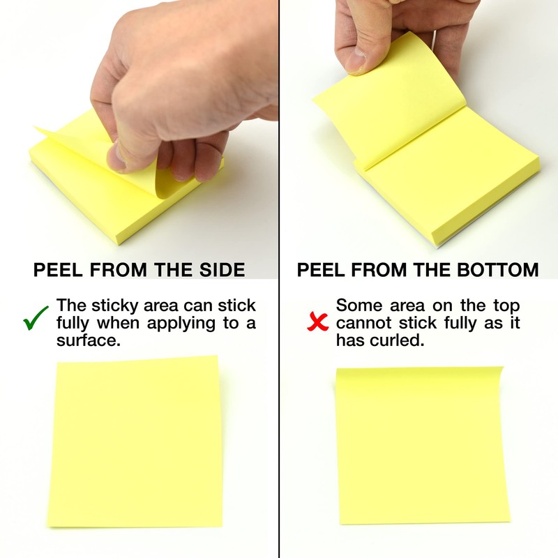 600 x Peel Off Sticky Notes 76x76mm 6 Pads of