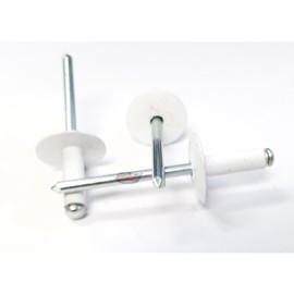 White 3/16" Blind Pop Rivets Aluminum Large Head with Steel Mandrel Fasteners .250 - .375 Grip Range