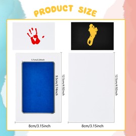 12 Set Baby Inkless Handprint and Footprint Kit Clean Touch Dog Paw Print Stamp Ink Pad Kit Includes 12 Pcs Colorful Ink Pad and 24 Imprint Card for Newborn Registry Gifts Family Keepsake