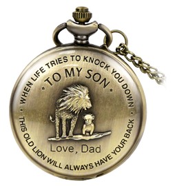 FUNGORGT Pocket Watch Gift for Son from dad Memories Gift Birthday Gift dad to Son - Father's Day Gift for Son Pocket Watch for Men