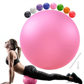 Soft Pilates Ball 9 Inch, Ideal Small Exercise Ball Between Knee Squeeze for Physical Therapy Yoga Core Medicine Abs Pt Bouncy, Mini Rubber Fitball Barre Workout Equipment for Women Men Kid Toddler