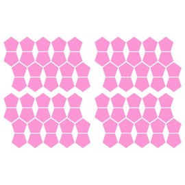 LiteMark 2 inch Pink Pentagon Decal Stickers for Floors and Walls - Pack of 80