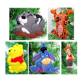 Christmas Tree Ornaments Winnie The Pooh Set Featuring Pooh and Friends - Unique Shatterproof Plastic Design