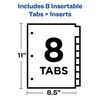 Avery Durable Plastic 8-Tab Insertable Big Tab Dividers for 3