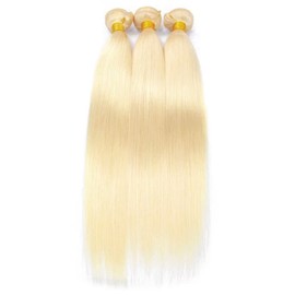 Blonde Straight Bundles 613 Human Hair Bundles Brazilian Remy Hair Extensions For Black Women Double Weft 613 Bundle 8 10 12 Inch