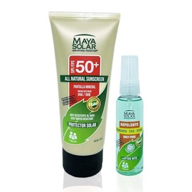Maya Solar Duo pack Playa Bloqueador para toda la Familia (204 ml) con Repelente Premium con Formula Afterbite (60 ml). Ingredientes Naturales...     