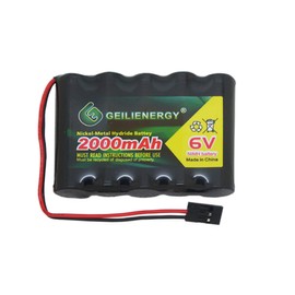 Geilienergy 6V 2000mAh NiMH RX Battery Packs with Hitec Connector for RC Aircrafts and Walking Robot