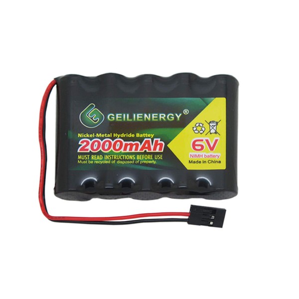Geilienergy 6V 2000mAh NiMH RX Battery Packs with Hitec Connector for RC Aircrafts and Walking Robot