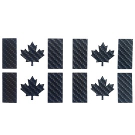 CUSHYSTORE Canada Canadian Flag Maple Leaf National Country Sticker Decal for Laptop Phone Scrapbook, Set of 4 (Matte Carbon Fiber Pattern, 7"x3.5")