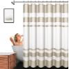 Aibors Waffle Shower Curtain for Bathroom Washable w/ 12 pcs