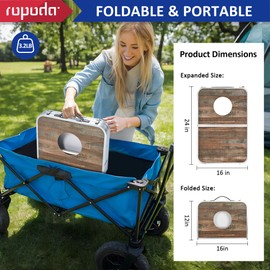 ROPODA Portable Cornhole Board Set, 24 x 16 in Corn Hole Games for Adults with 8 Bean Bags, Lightweight Aluminum Alloy Edging Cornhole Set for Outdoor Games,Beach Games and Tailgates.(Wood Grain)