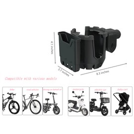 Bike Cup Holder, JOSON Bicycle Cup Holder, Stroller Cup Holder, 2 in 1 Universal Cup Phone Drink Holder Combo for Stroller, Bike, Scooter(Black)