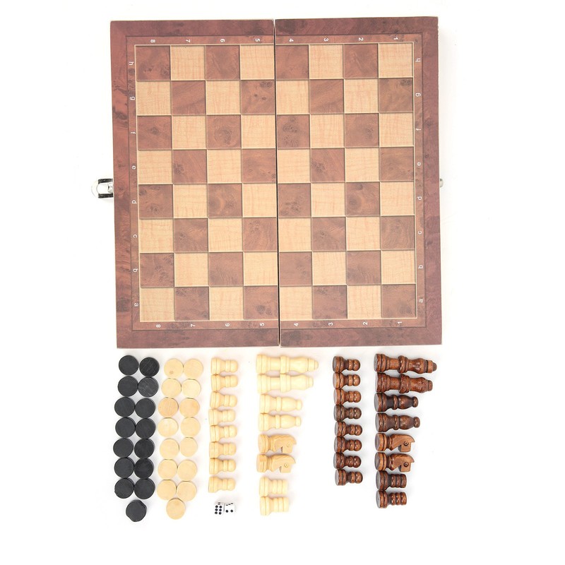 3‑In‑1 Chess Checkers Gobang Folding Chess Board Portable Interactive Chess