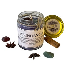 Vela ritual para la buena fortuna, el amor, sanación, abundancia, paz y tranquilidad según la intención o deseo que se tenga, veladora preparada con intenciones en estuche (abundancia) FBA