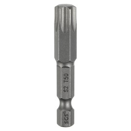 HARFINGTON T50 Torx Head Screwdriver Bit 1/4" Hex Shank 2" (50mm) Long Magnetic No Hole Tip Tamper Proof 6 Point Star Screw Driver Drill Bits S2 Steel Industrial Power Screwdrivers