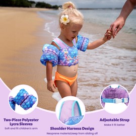 Zeraty Toddler Swim Vest Swim Arm Band for Kids,Girls Boys Pool Floats Jacket with Shoulder Harness Arm Wings for 30-60 lbs/2-8 Years Old