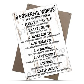 8 Powerful Words for The Day Desk Sign Poster Wall Decor Home Office Living Room Bedroom Decoration 8x12 Inches