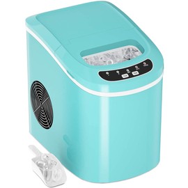 MAT Expert Portable Countertop Ice Maker, 26LBS/24H Mini Ice Cube Machine w/6 Min Processing 9 Cubes, Control Panel, 2.2L Water Tank & 1.5lbs Ice Storage, Ice Scoop for Party Mixed Drinks (Green)