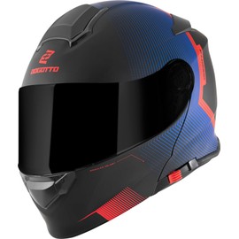 Bogotto H271 Wayke Flip-Up Helmet, Matte Black/Red/Blue, XL