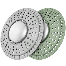 Nipoko Shower Drain Hair Catcher, Upgraded 2Pack Premium Silicone Drain Protector & Shower Drain Cover for Regular Floor Drains of Shower Room, Bathroom, 304 Stainless Steel, Gray Green