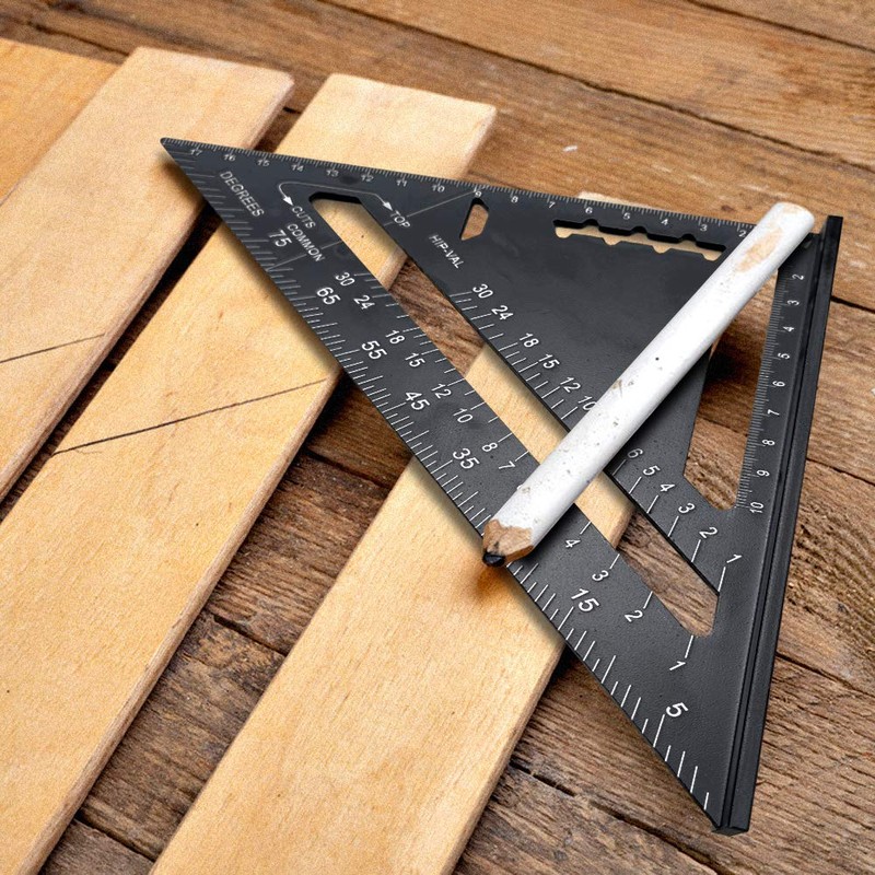 Carpenter Measuring Square Metric Imperial 7 Inches,Aluminum Alloy,90 Degree Thickened