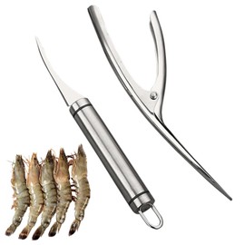 Stainless Steel Shrimp Peeler,2 Pcs Shrimp Peeler Shrimp line Tool Shrimp Deveining Tool Easily Remove Fish Scales Shrimp Shells Feather for Kitchen Tools