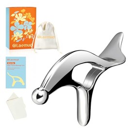 Herramienta de masaje de punto de gatillo para masaje de tejidos profundos, raspador muscular de metal, herramienta de gua sha para alivio de la fascia, protector de pulgar, herramienta de