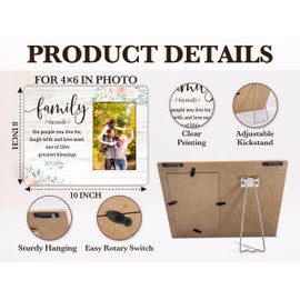Huastatewolf Family Picture Frame, Family Gifts For Christmas Thanksgiving, Family Definition Floral Wooden Photo Frame, Family Gifts For Mom Dad Grandparents Son Daughter, Housewarming Gifts -21