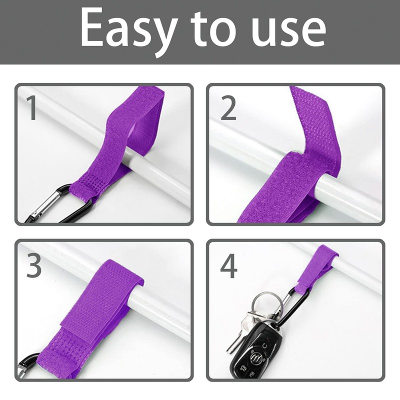 SUBTAVIK 4 Pack Buggy Clips Pram Clips for Bags Purple