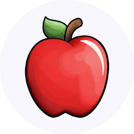 24 x 40mm Round 'Red Apple' Stickers (SK00018496)