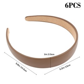 Oblihumoy 6 Pack Leather Headband Fashion Wide Headband for Women Thick Hair Head Bands Non Slip Padded Hairband Cute Headpiece Hair Accessories for Women Girls