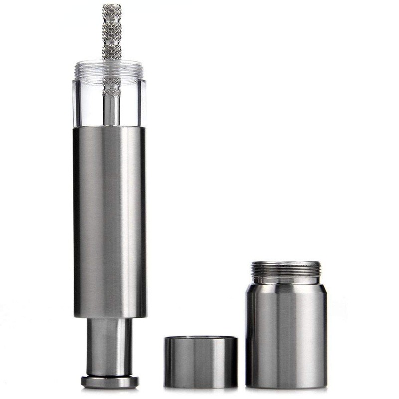 Salt and Pepper Grinder Set of 2,Stainless Steel Push Button