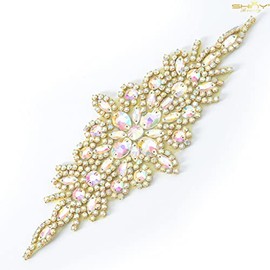 Wedding Sash Belt Bridal Belt Gold Iridescent Waist Belt Pearl Belt for Wedding Rhinestone Wedding Dress Belt Bridesmaid Sash Belt for Women Dress