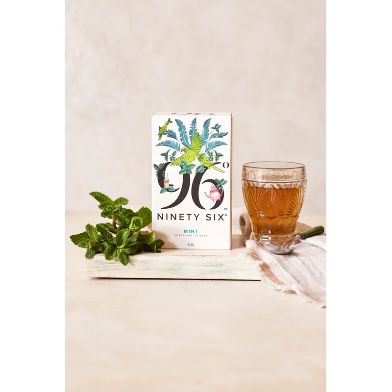 96° Mint Tea - 20 Pyramid Tea Bags, Individually Wrapped,