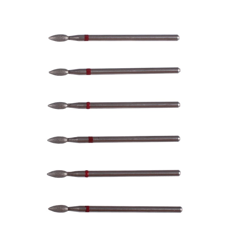 MZCMSL 6 brocas limpiadoras de cutículas de diamante en forma
