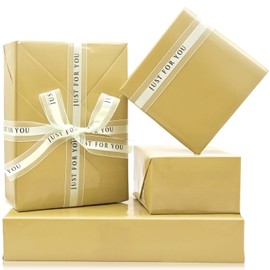 ADQUATOR Gold Metallic Wrapping Paper Sheets, 50cm*70cm Solid Color Matte Wrapping Paper for Birthday Gift Wrap,DIY Crafts,Wedding, Christmas,Baby Shower,Festive Decorations