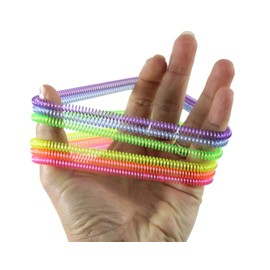 Curious Minds Busy Bags 48 Bright Spring Coil Fidget Bracelets - Sensory Fidget- for Students, Children Calming - Party Favor Prize (4 Dozen)