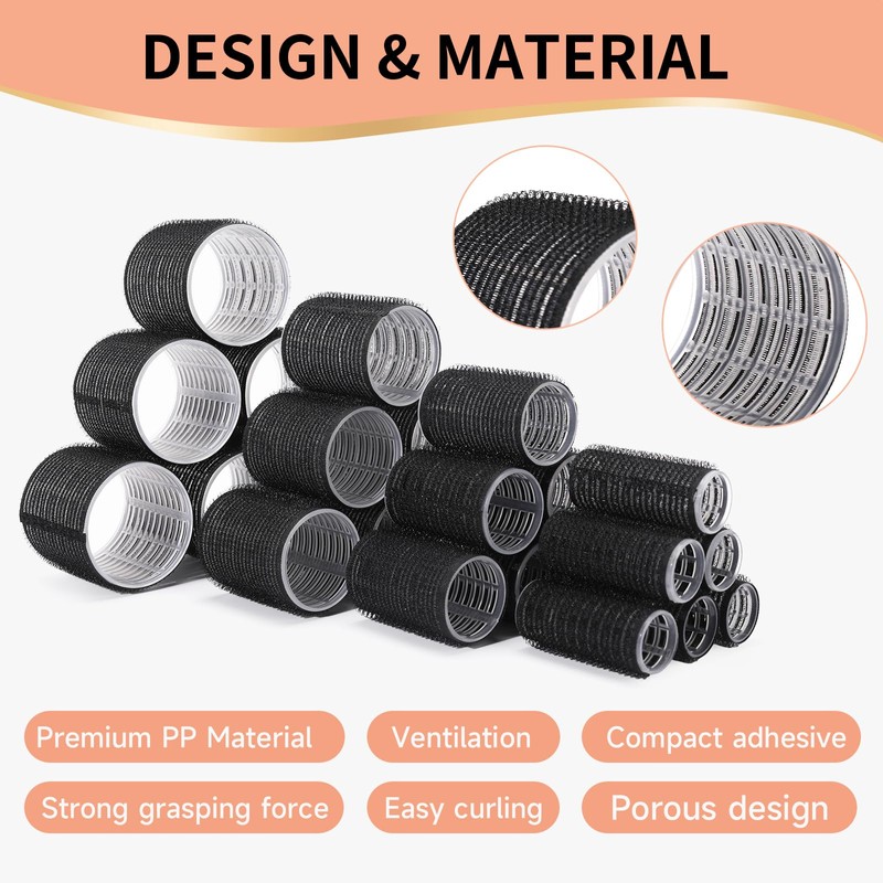 Velcro Rollers for hair,Hair Curlers 50 Pcs Set (6 Jumbo