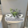 Wocred Bathroom Basket Toilet Tank,Crushed Diamond Mirrored Bathroom Tray Wall-Mounted,Silver
